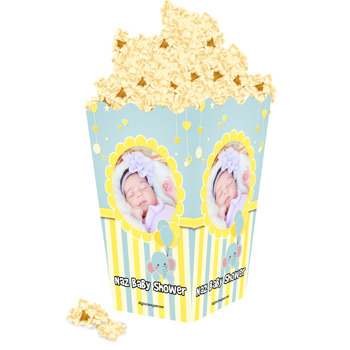 Baby Shower Fil Temalı Temalı Popcorn Kutusu