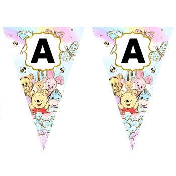 Baby Winnie The Pooh Temalı Parti Banner Flama