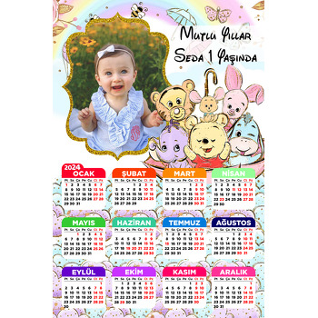 Baby Winnie The Pooh Temalı Takvim Magnet