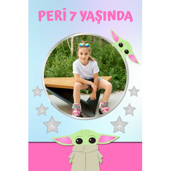 Baby Yoda Temalı Doğum Günü Magnet