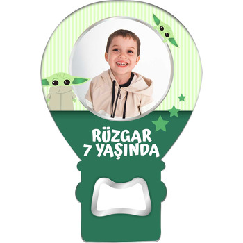 Baby Yoda Yeşil Fon Temalı Balon Magnet Açacak