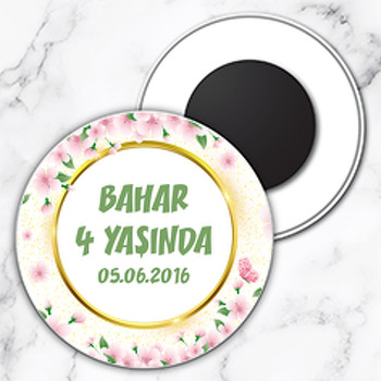 Bahar Temalı Daire Plastik Magnet