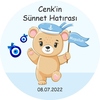 Bahriyeli Denizci Ayıcık ile Sünnet Temalı Sticker