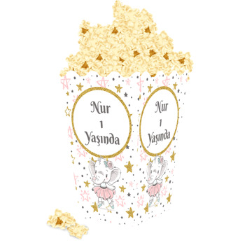 Balerin Fil Temalı Popcorn Kutusu