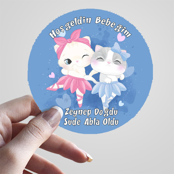 Balerin Kediler Temalı Sticker