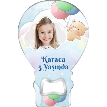 Balonla Uçan Ayıcık ile Bulut Çerçeve Temalı Balon Magnet Açacak