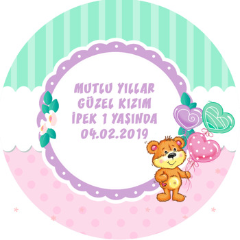 Balonlu Ayıcık Temalı Sticker