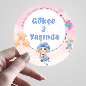 Balonlu Kız Çocuk Temalı Sticker