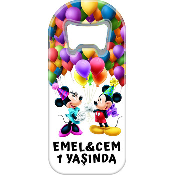 Balonlu Mickey ile Minnie Mouse Temalı Uzun Magnet Açacak