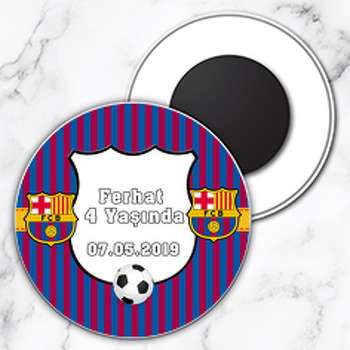 Barcelona Temalı Daire Plastik Magnet