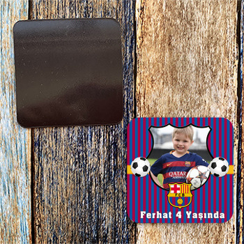 Barcelona Temalı Kare Magnet