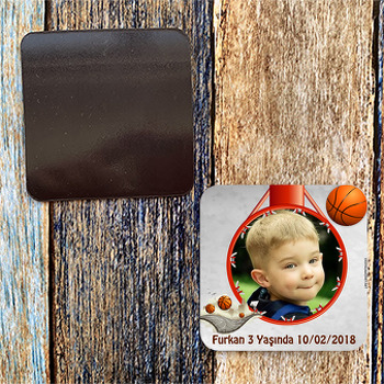 Basketbol Temalı Kare Magnet