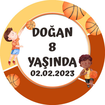 Basketbolcu Temalı Akrilik Daire Magnet