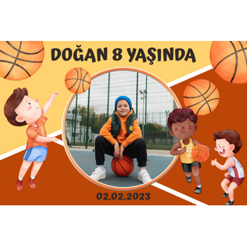 Basketbolcu Temalı Doğum Günü Magnet