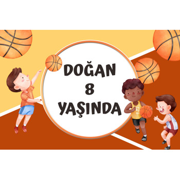 Basketbolcu Temalı Doğum Günü Magnet