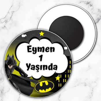 Batman ile Gotham Şehri Temalı Daire Plastik Magnet