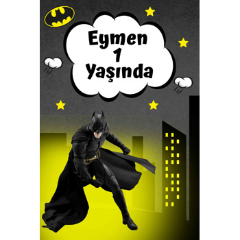 Batman ile Gotham Şehri Temalı Doğum Günü Magnet