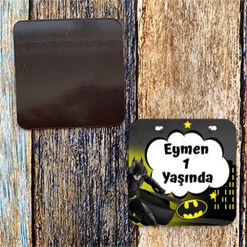 Batman ile Gotham Şehri Temalı Kare Magnet