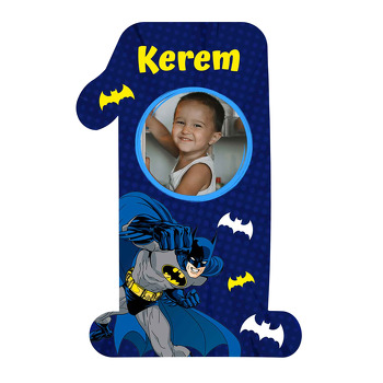 Batman Lacivert Fon Temalı Doğum Günü Magnet