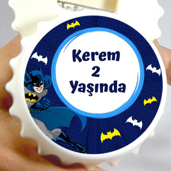 Batman Lacivert Fon Temalı Kapak Şekilli Magnet Açacak