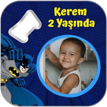 Batman Lacivert Fon Temalı Kare Magnet Açacak