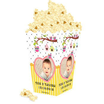 Baykuş Temalı Popcorn Kutusu