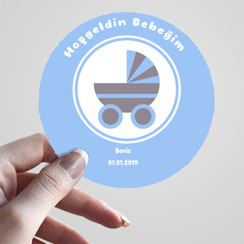 Bebek Arabalı Temalı Hoşgeldin Bebek Sticker