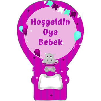 Bebek Hipopotam ile Mor BalonTemalı Balon Magnet Açacak