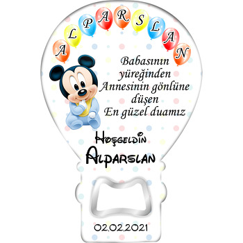 Bebek Mickey Mouse ve 9 Balon Temalı Hoşgeldin Bebek Balon Açacak