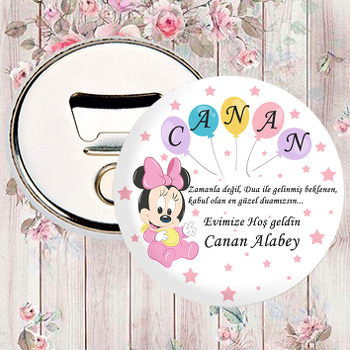 Bebek Minnie Mouse ile Beş Harfli Balon Temalı Magnet Açacak