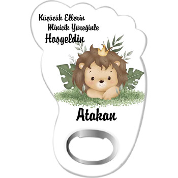 Bebek Prens Aslan Temalı Ayak İzi Magnet Açacak