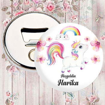 Bebek Unicorn ile Gökkuşağı Temalı Magnet Açacak