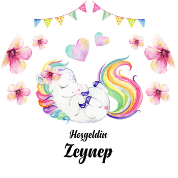 Bebek Unicorn Temalı Akrilik Daire Magnet