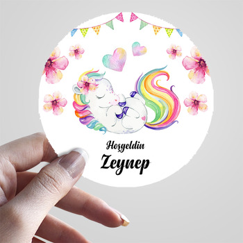 Bebek Unicorn Temalı Sticker