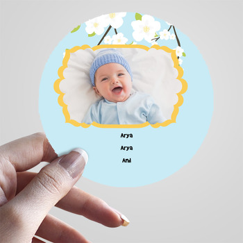 Beyaz Gül Temalı  Bebek Sticker