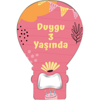 Beyaz Kalp Çerçeve ile Sarı Papatya Temalı Balon Magnet Açacak