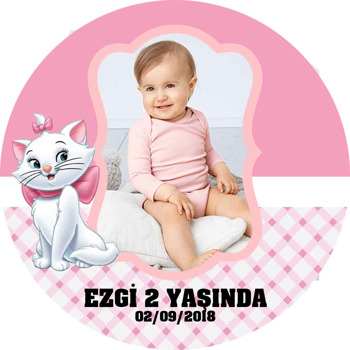 Beyaz Kedi Temalı Resimli Sticker