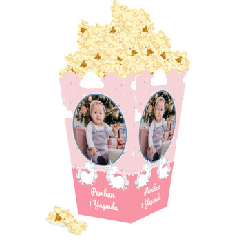 Beyaz Unicorn Temalı Popcorn Kutusu