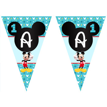 Bir Yaş Mickey MouseTemalı Parti Banner