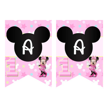 Bir Yaş Minnie Mouse Temalı Flama Banner