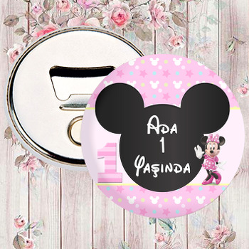 Bir Yaş Minnie Mouse Temalı Magnet Açacak