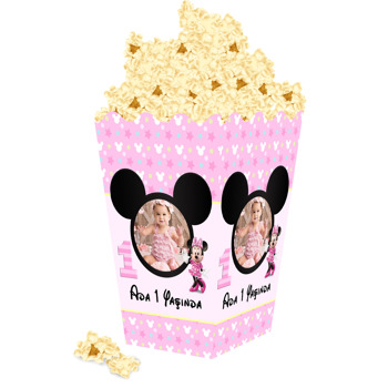 Bir Yaş Minnie Mouse Temalı Popcorn Kutusu