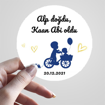 Bisikletli Abi Kardeş Temalı Sticker