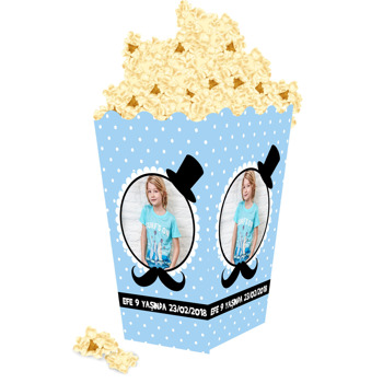 Bıyık Temalı Temalı Popcorn Kutusu