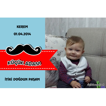 Bıyıklı Küçük Adam Plastik Magnet