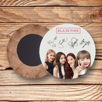 Blackpink İmza Temalı Daire Ahşap Magnet