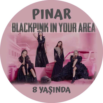 Blackpink Pembe Fon Temalı Akrilik Daire Magnet