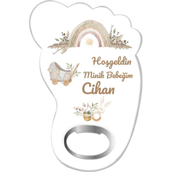 Bohem Hoşgeldin Bebek Temalı Ayak İzi Magnet Açacak