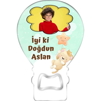 Bulut Çerçeve ile Balonlu Aslan Temalı Balon Magnet Açacak