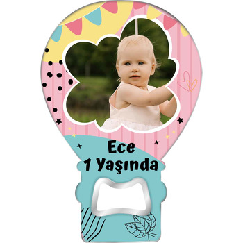 Bulut Çerçeve ile Renkli Fon Temalı Balon Magnet Açacak